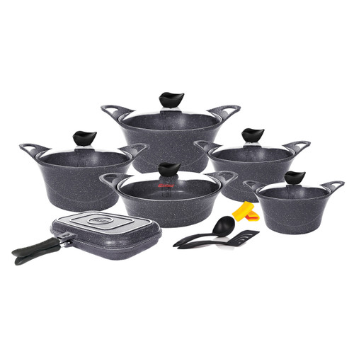 سرویس 15 پارچه کاپری (گرانیت) - درب پیرکس