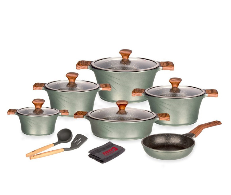 سرویس 14 پارچه سزار (تیتانیوم) - درب پیرکس T