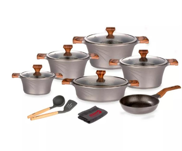 سرویس 14 پارچه سزار (تیتانیوم) - درب پیرکس T