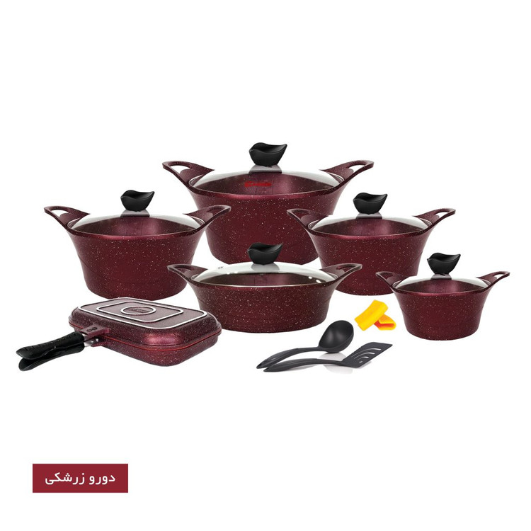 سرویس 15 پارچه کاپری (گرانیت) - درب پیرکس