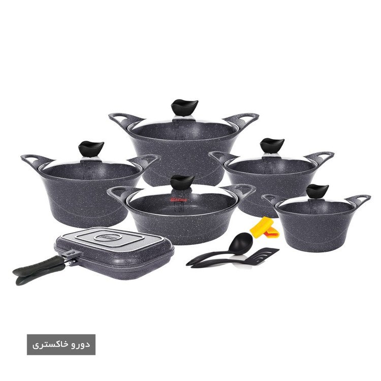 سرویس 15 پارچه کاپری (گرانیت) - درب پیرکس