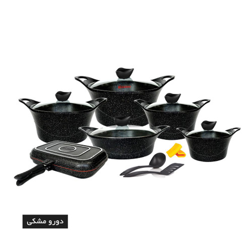 سرویس 15 پارچه کاپری (گرانیت) - درب پیرکس