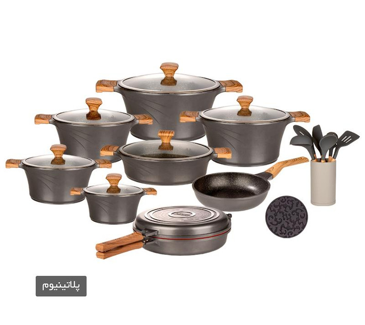 سرویس 23 پارچه سزار (تیتانیوم) درب پیرکس T