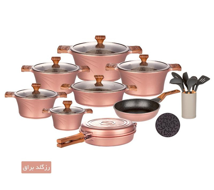 سرویس 23 پارچه سزار (تیتانیوم) درب پیرکس T