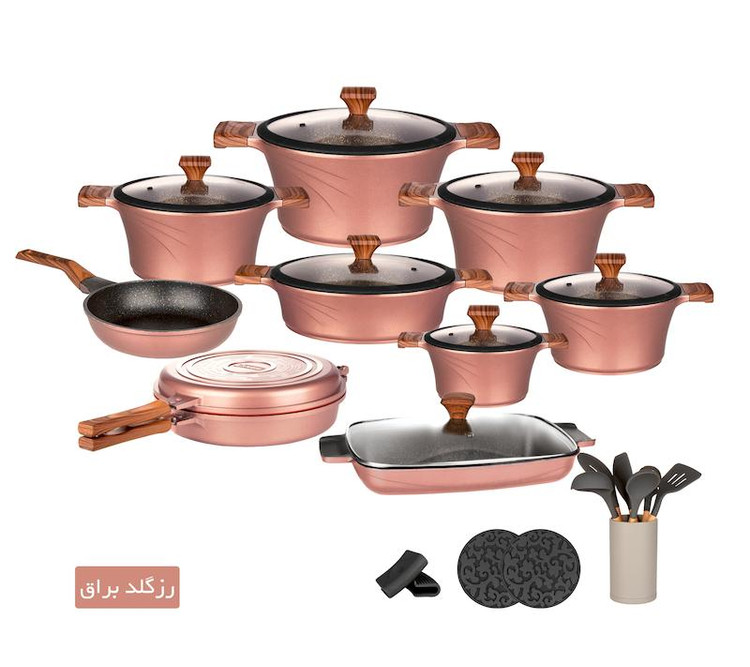 سرویس 28 پارچه سزار (تیتانیوم) درب سیلیکون جدید